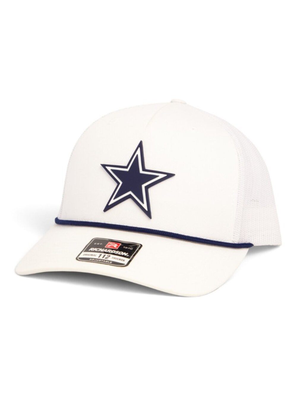 Dallas Cowboys 3D Snapback Trucker Rope Hat- White/ Navy